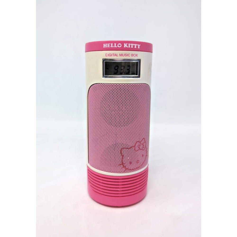 RARE Hello Kitty Digital music Player Radio Clock USB-307 AUX Tested Works